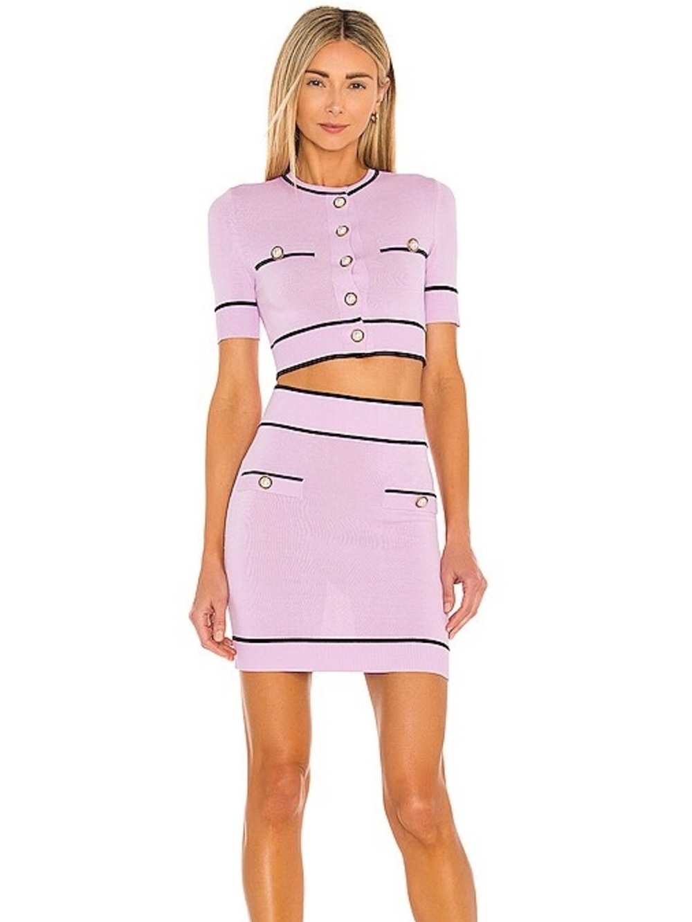 Lovers + Friends Pearl Mini Skirt and Cardigan Set